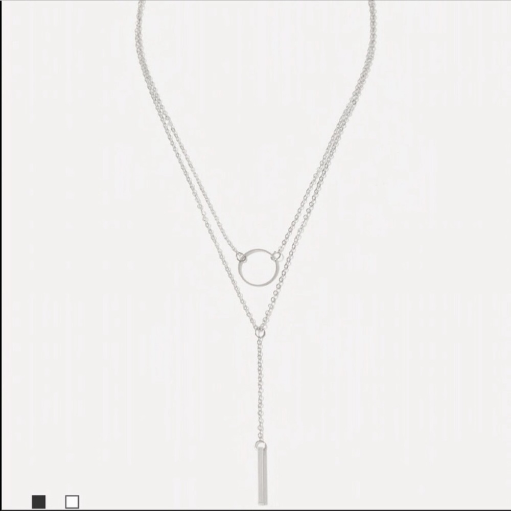 Silver Double Layer Necklace - Picture 2 of 3